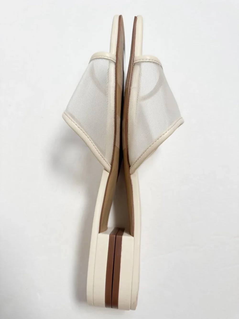 J.Crew Dust Ivory Mesh Slide Sandals Size 9 Minimalist Summer